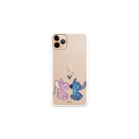 Funda para iPhone 11 Pro Max Oficial de Disney Angel & Stitch Beso - Lilo & Stitch