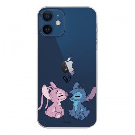 Funda para iPhone 12 Oficial de Disney Angel & Stitch Beso - Lilo & Stitch