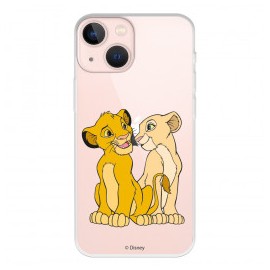 Funda para iPhone 13 Mini Oficial de Disney Simba y Nala Silueta - El Rey León