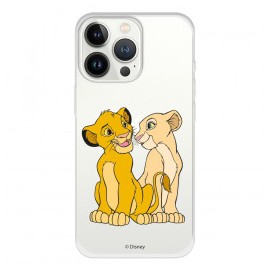 Funda para iPhone 13 Pro Oficial de Disney Simba y Nala Silueta - El Rey León