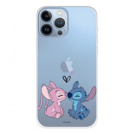 Funda para iPhone 13 Pro Max Oficial de Disney Angel & Stitch Beso - Lilo & Stitch